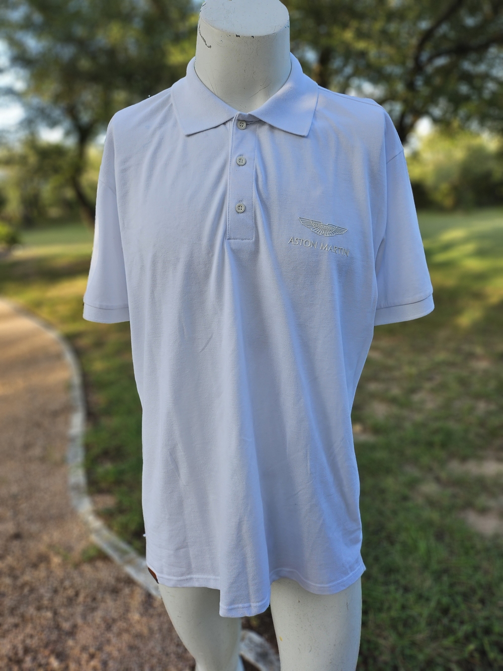 Aston Martin by Hackett classic style, White Cotton Polo Shirt XXL